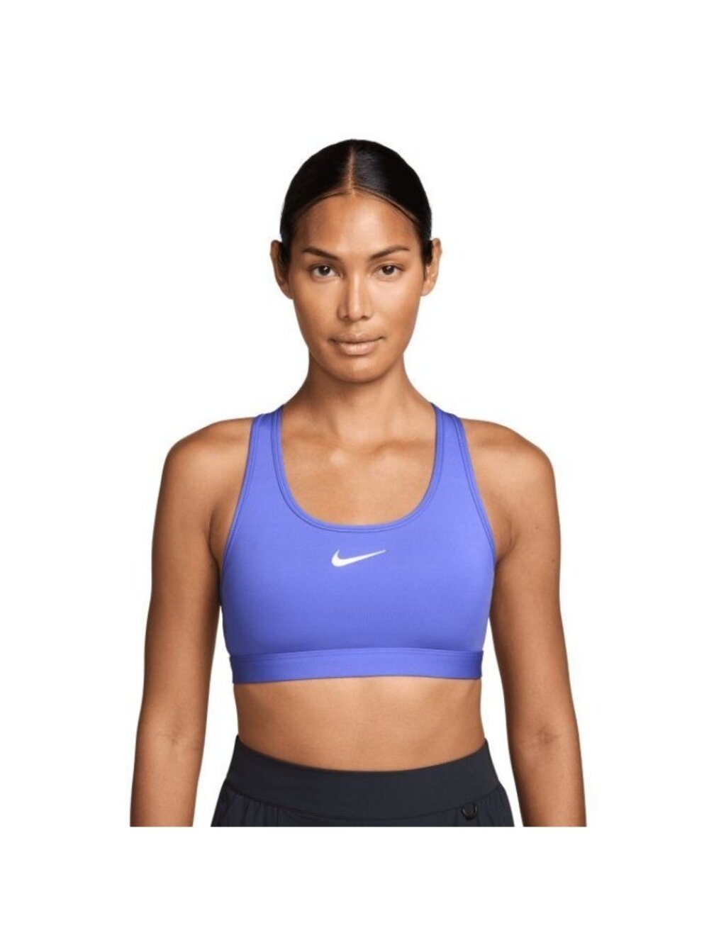 Nike Purple Sports Bra with White Swoosh